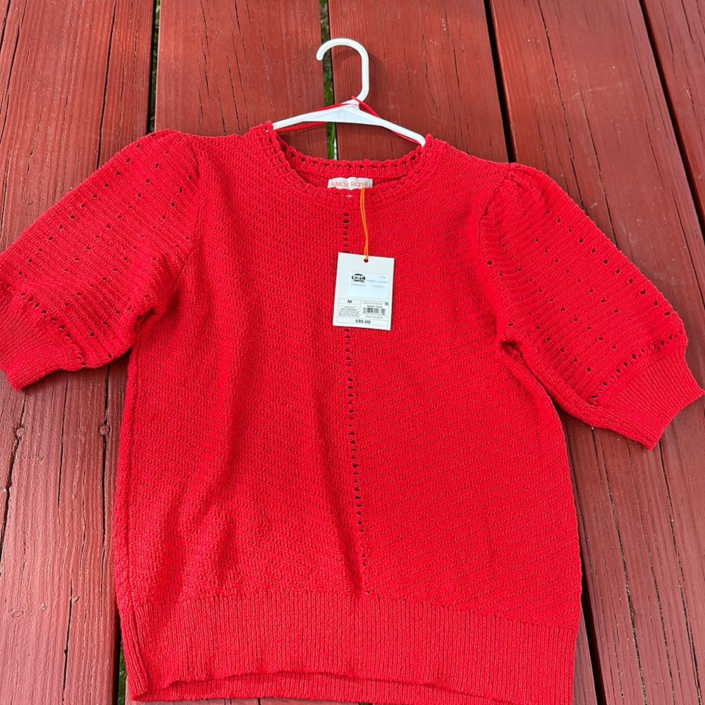 Knox Rose women’s crewneck half sleeve sweater NWT
